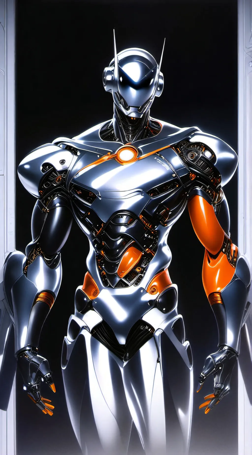 ai character: Cyborg world. background