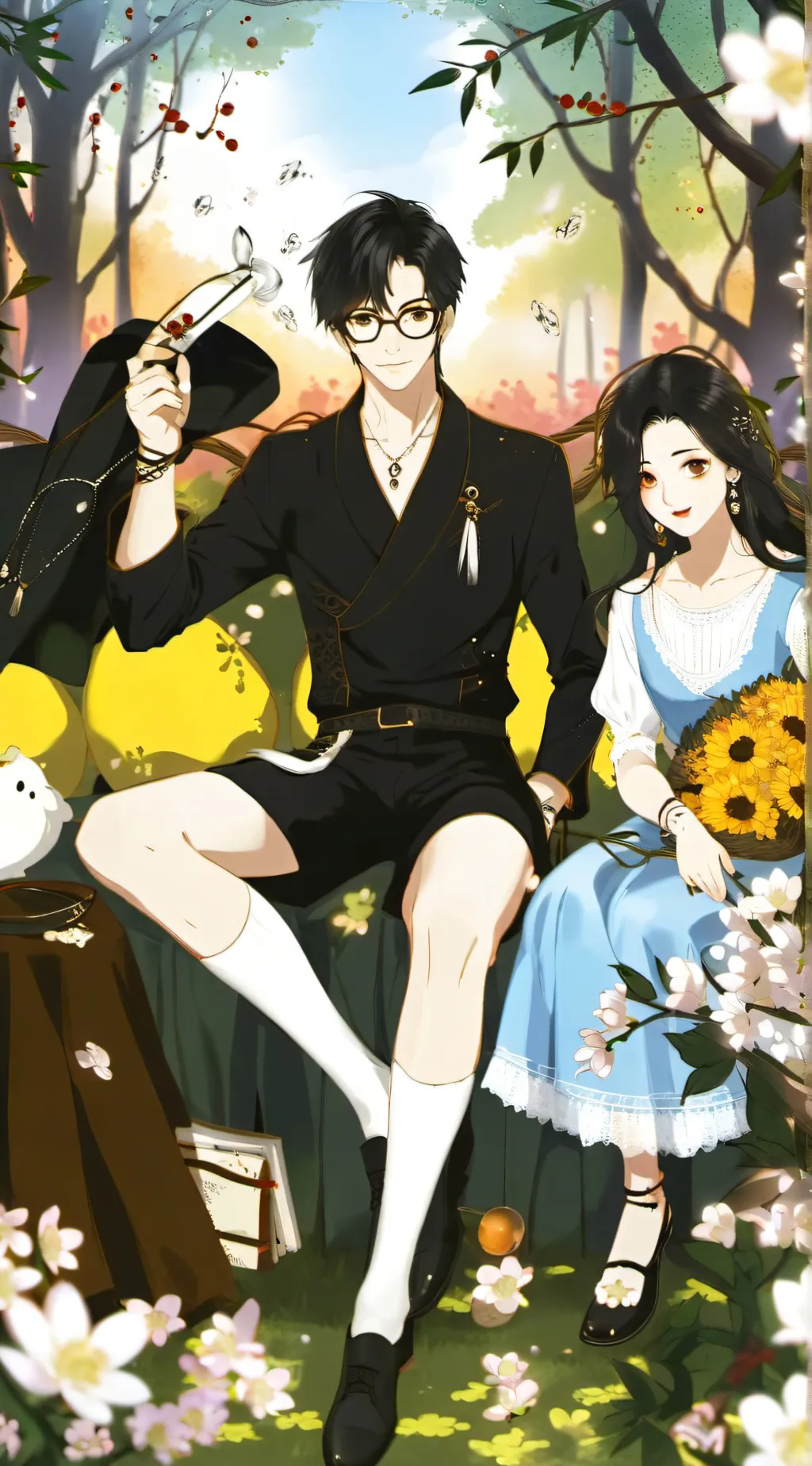 ai character: Tim and Eva. background