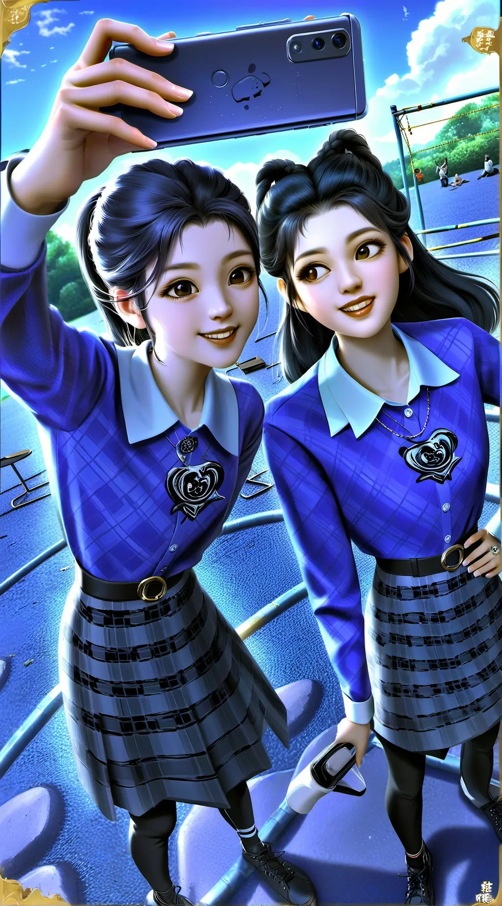 ai character: Lily and Maria background