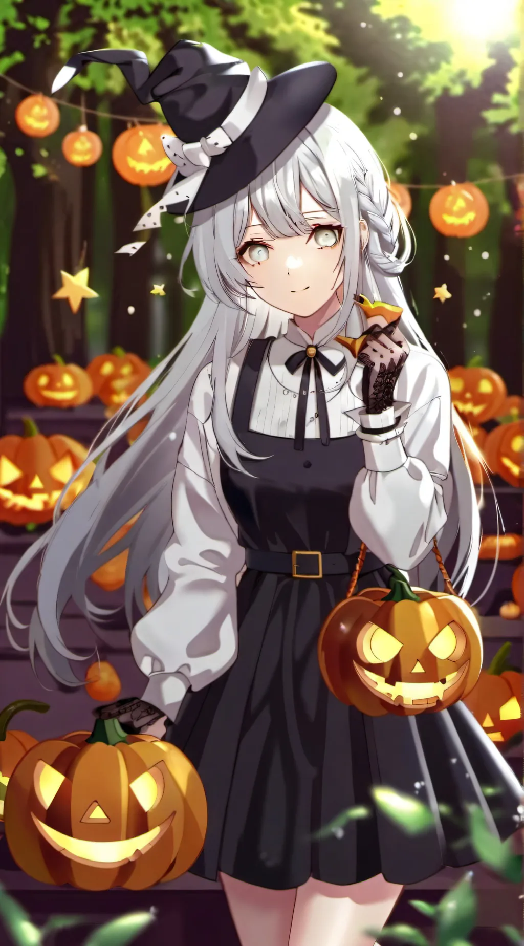 ai character: MHA halloween background