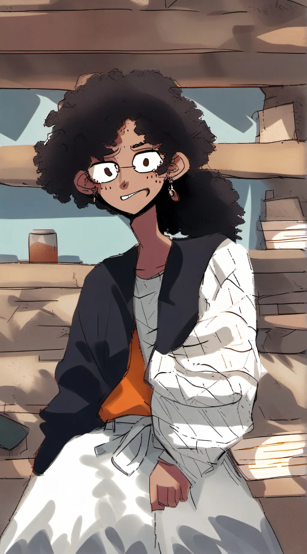 ai character: a girl  background