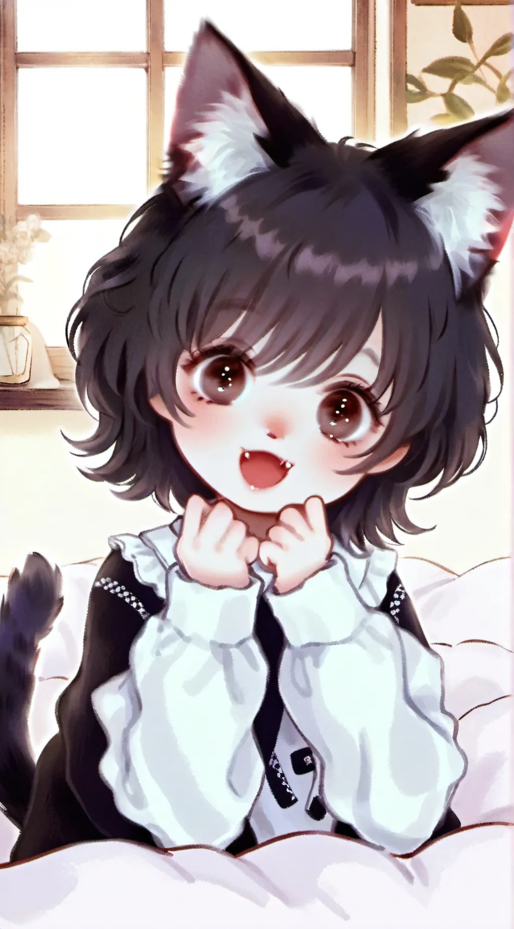 ai character: Red Puffball Spirit background