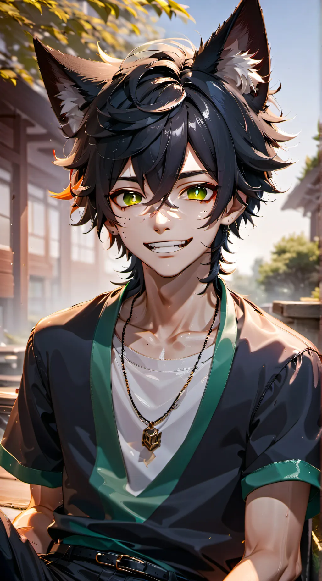 ai character: Catboy roomie background