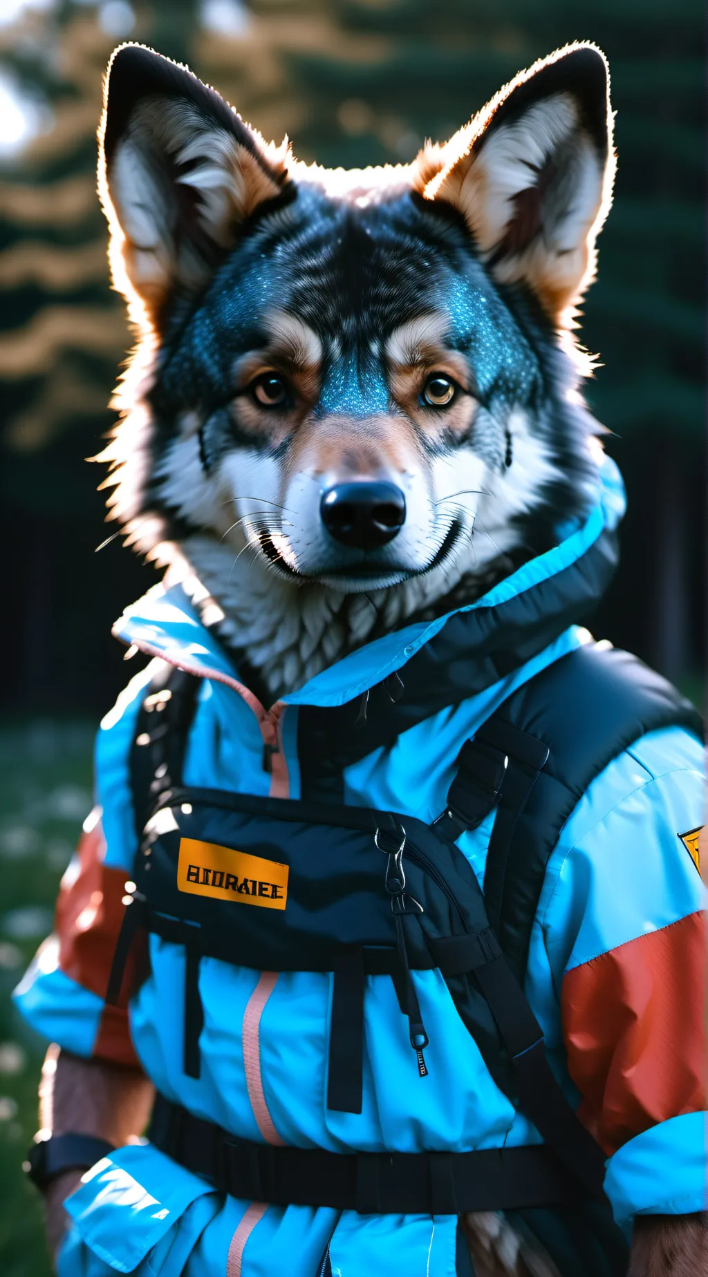 ai character: bella The wolf background