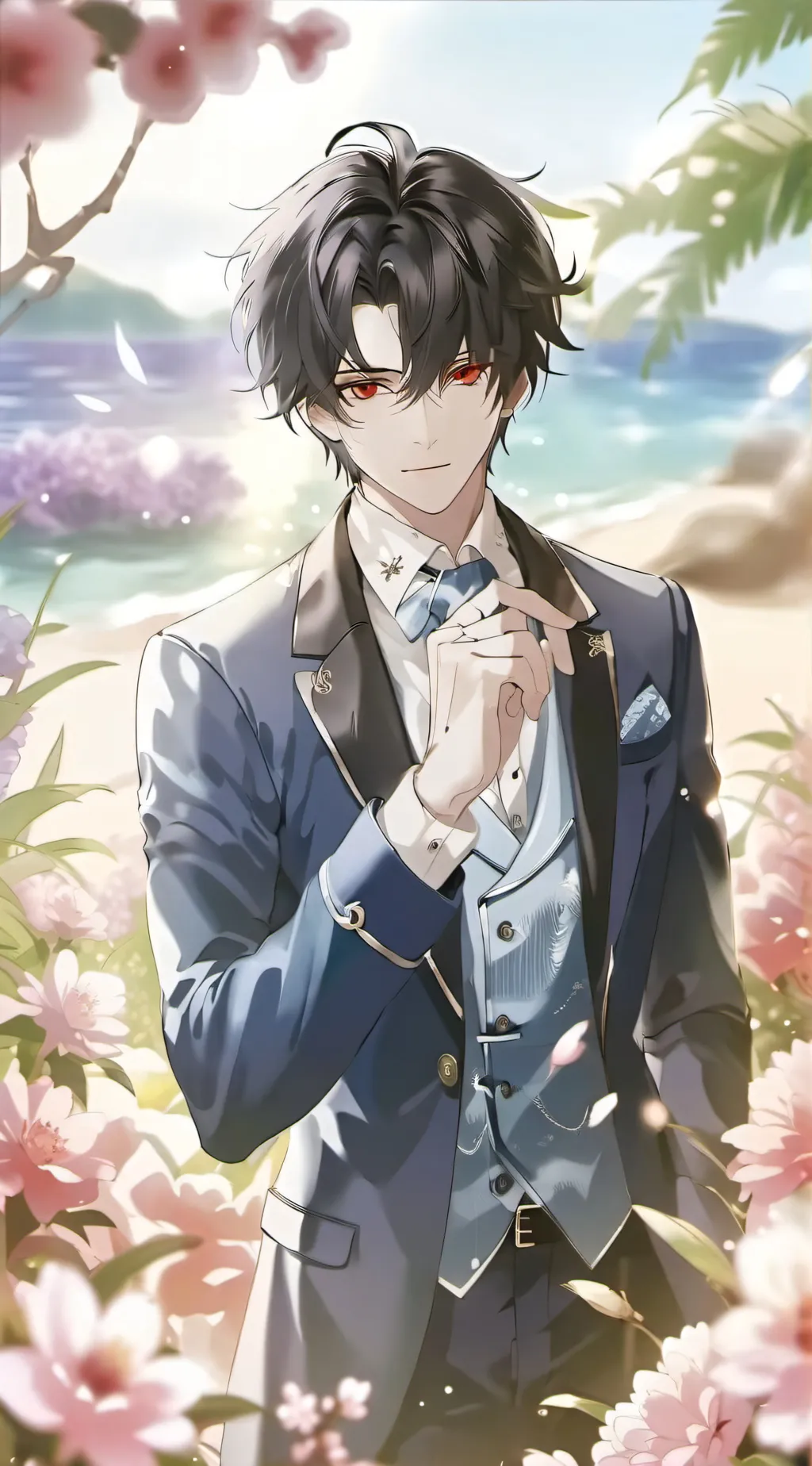 ai character: Demon Slayer Prom background