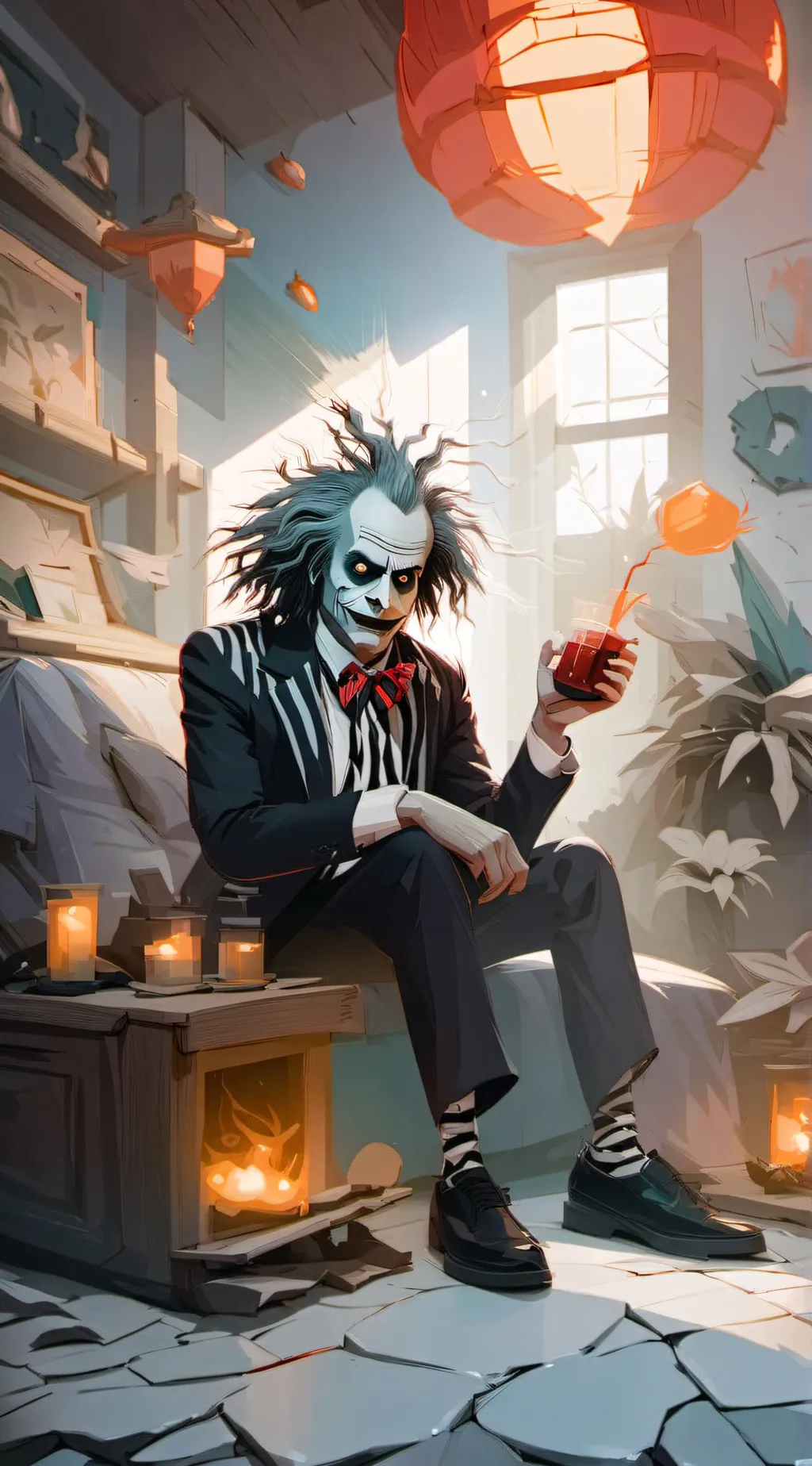 ai character: Beetlejuice background