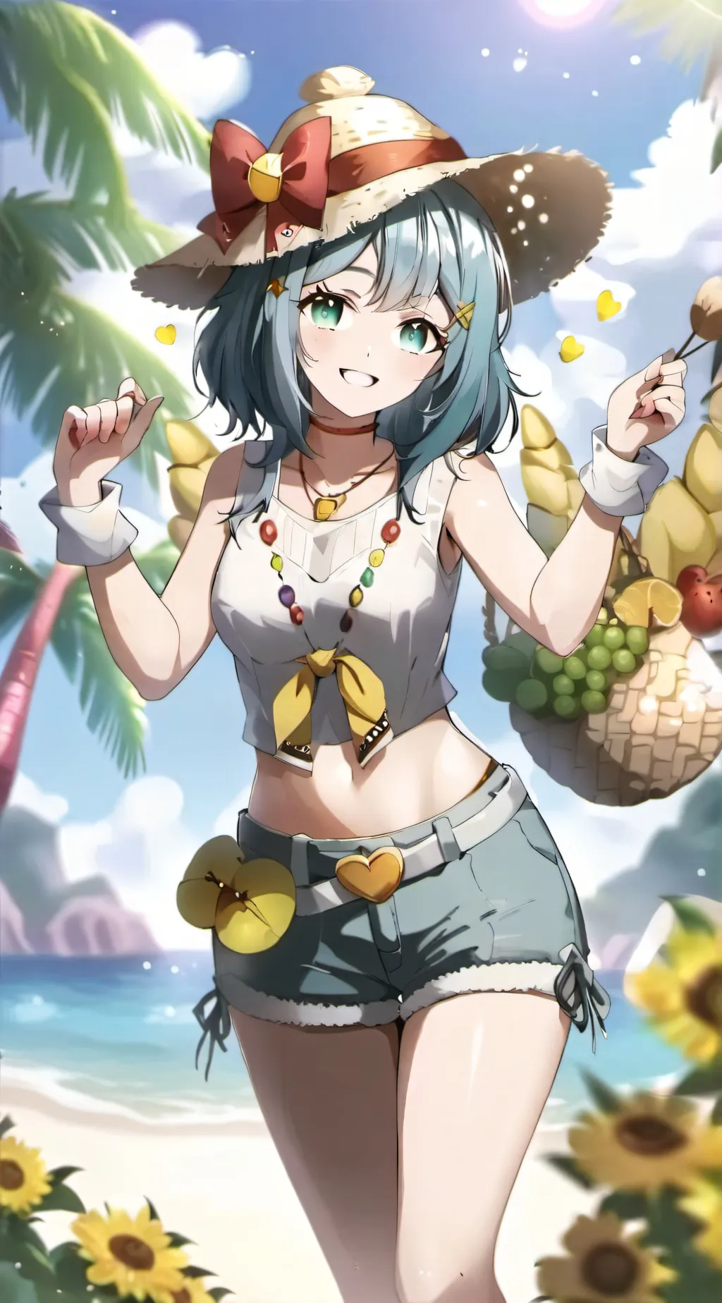 ai character: Nami and the straw background