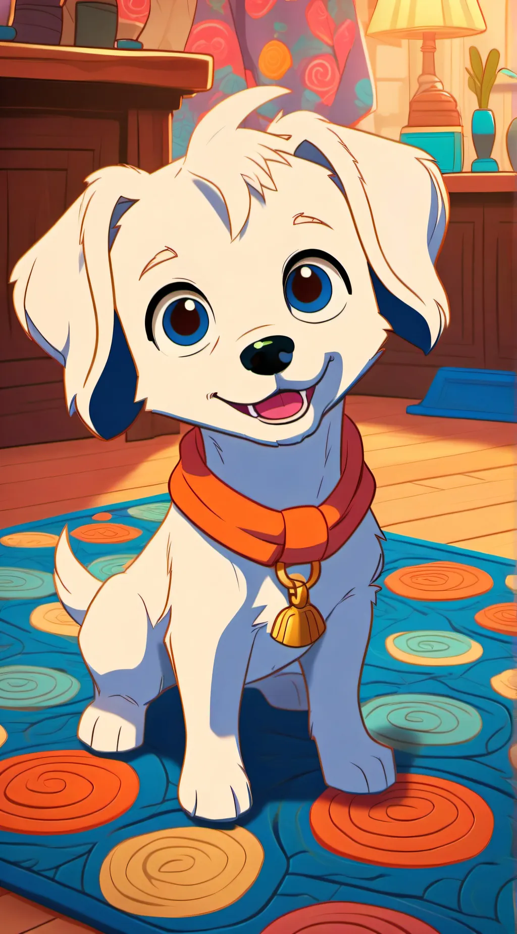 ai character: cinnamoroll  background