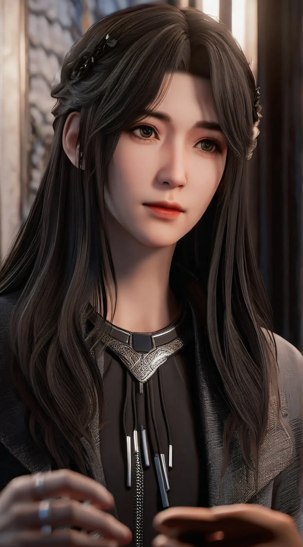 ai character: Lady  background