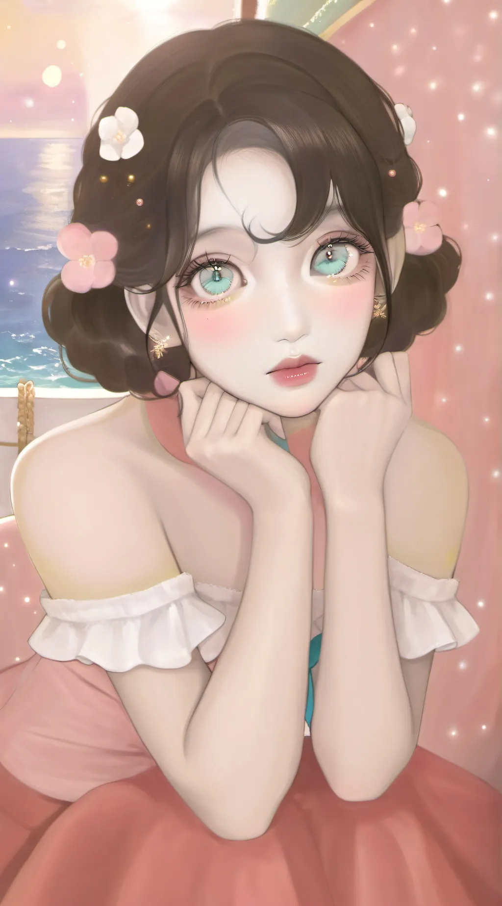 ai character: The Gang sleepover background