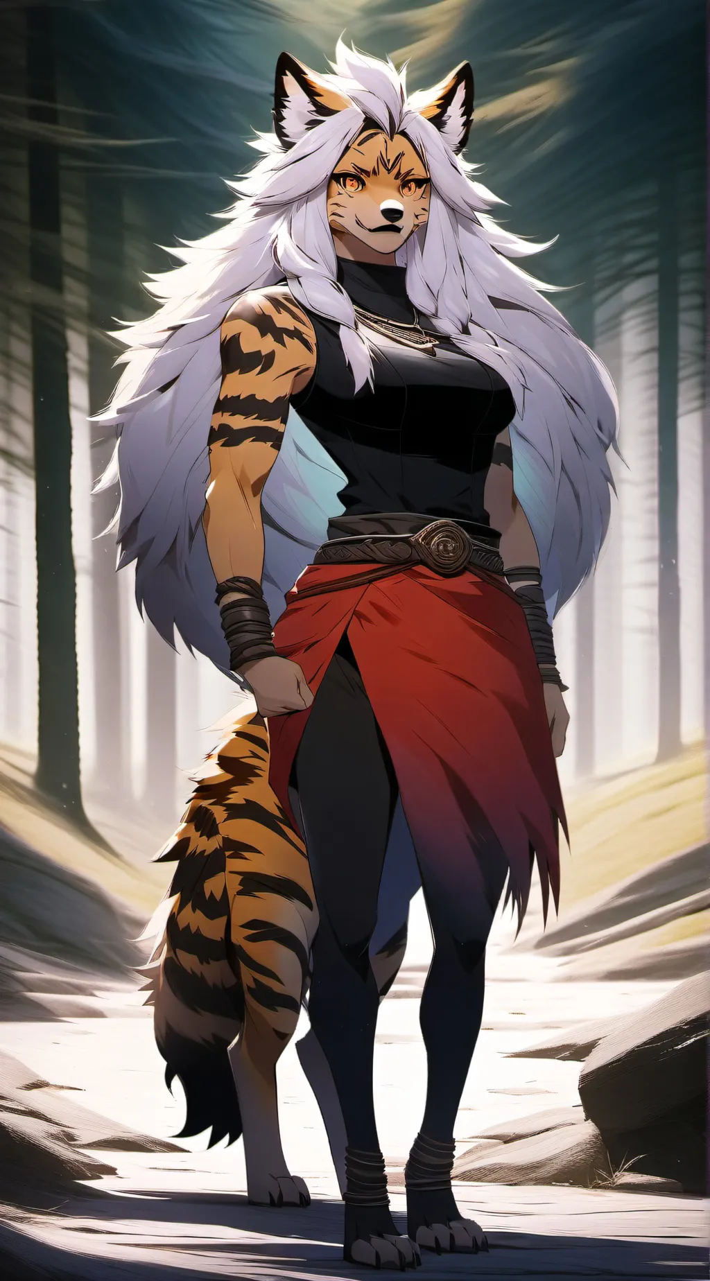 ai character: Anthro Arcanine background