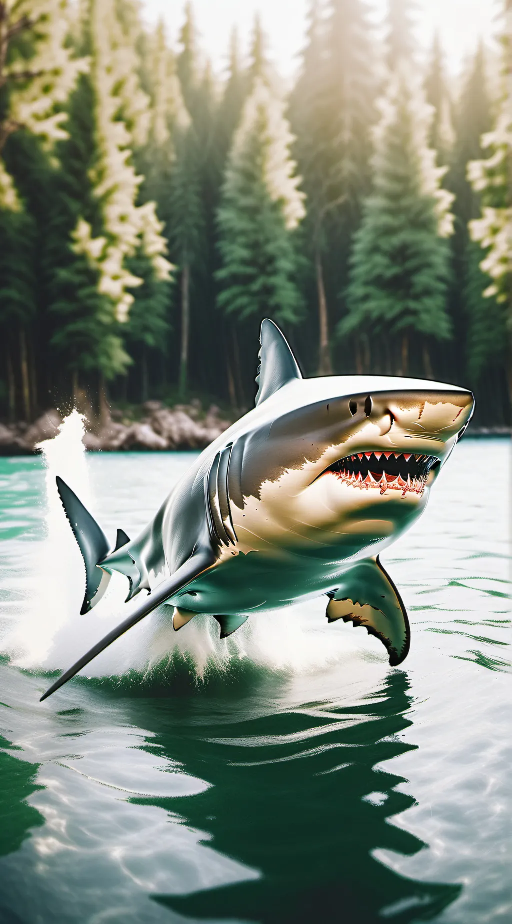 ai character: a baby tiger shark background