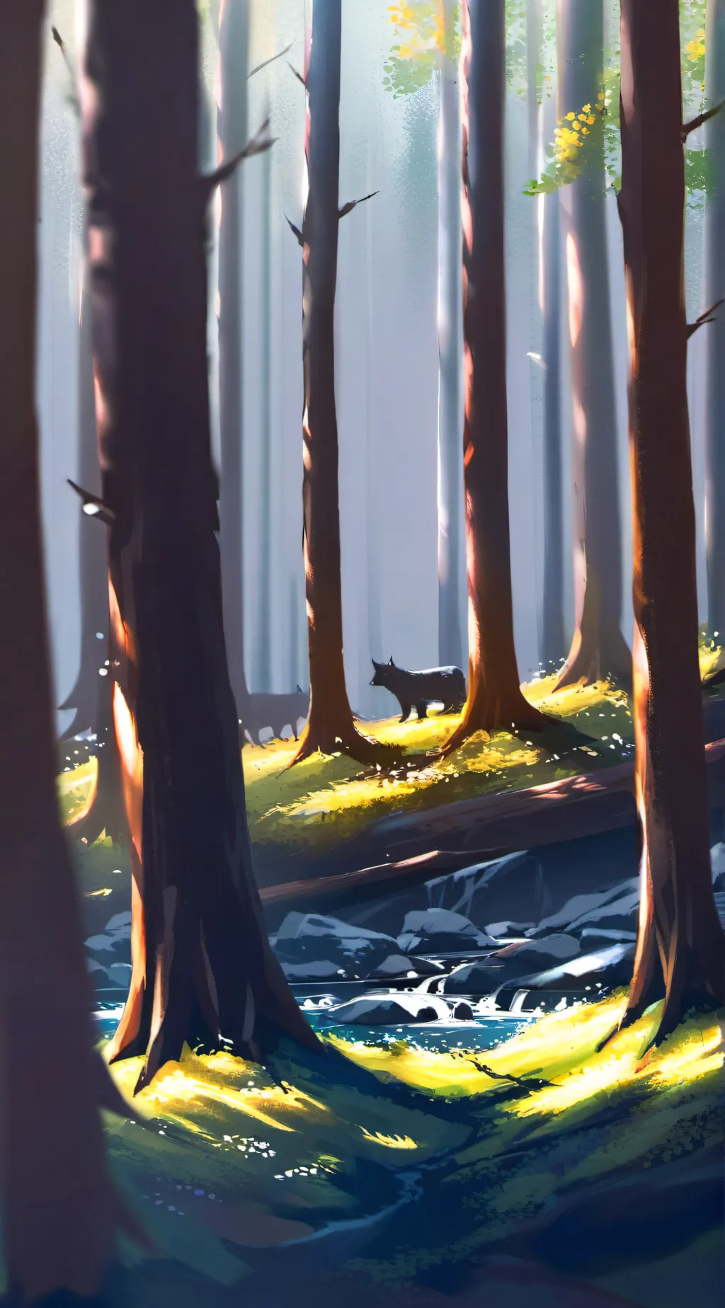 ai character:  forest nightmare background