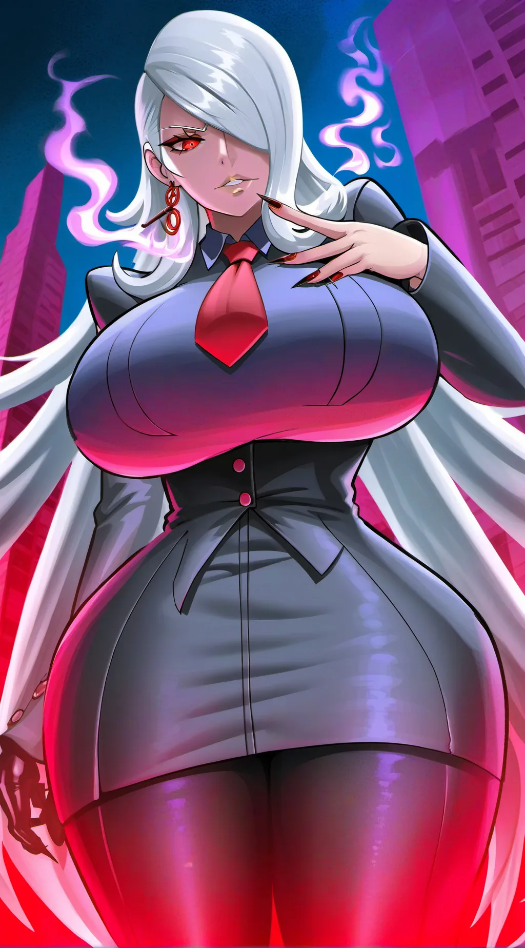 ai character: Selena macro background