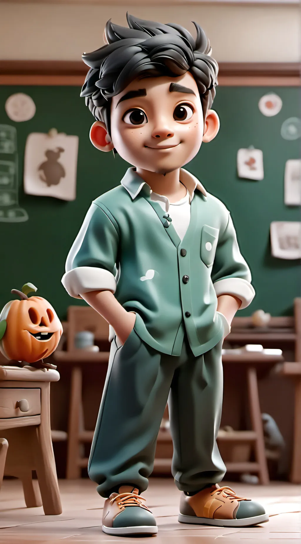 ai character: Autistic school background