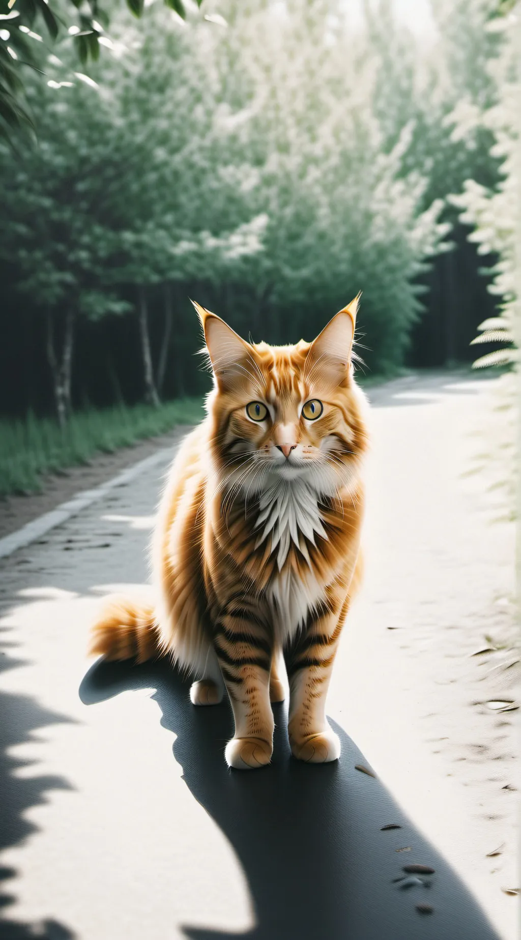 ai character: orange cat background