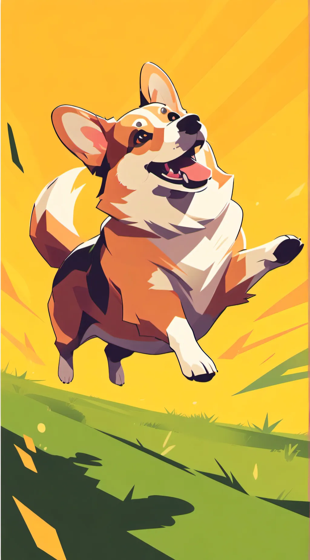 ai character: playful corgi background