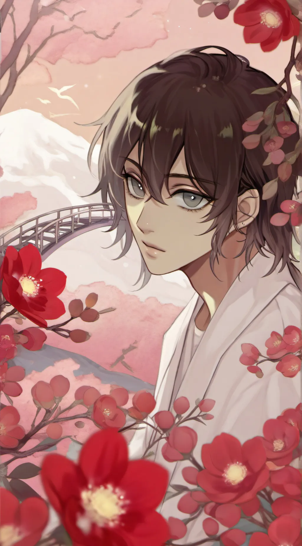 ai character: 《love in flower》 background