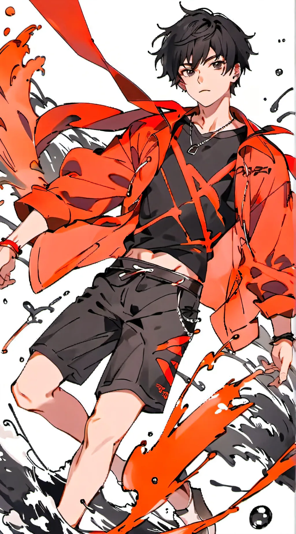 ai character: In basement  background