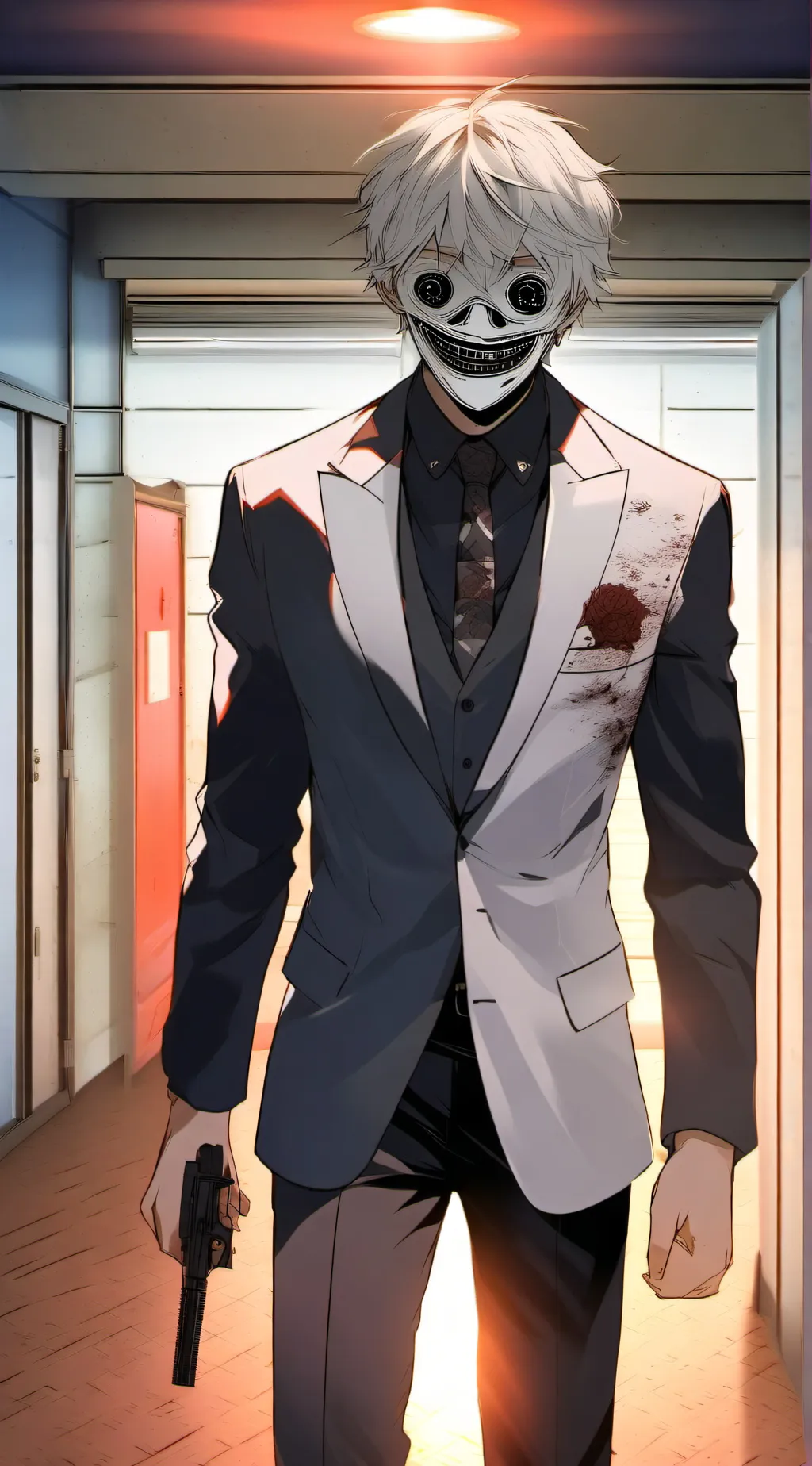 ai character: dead face background