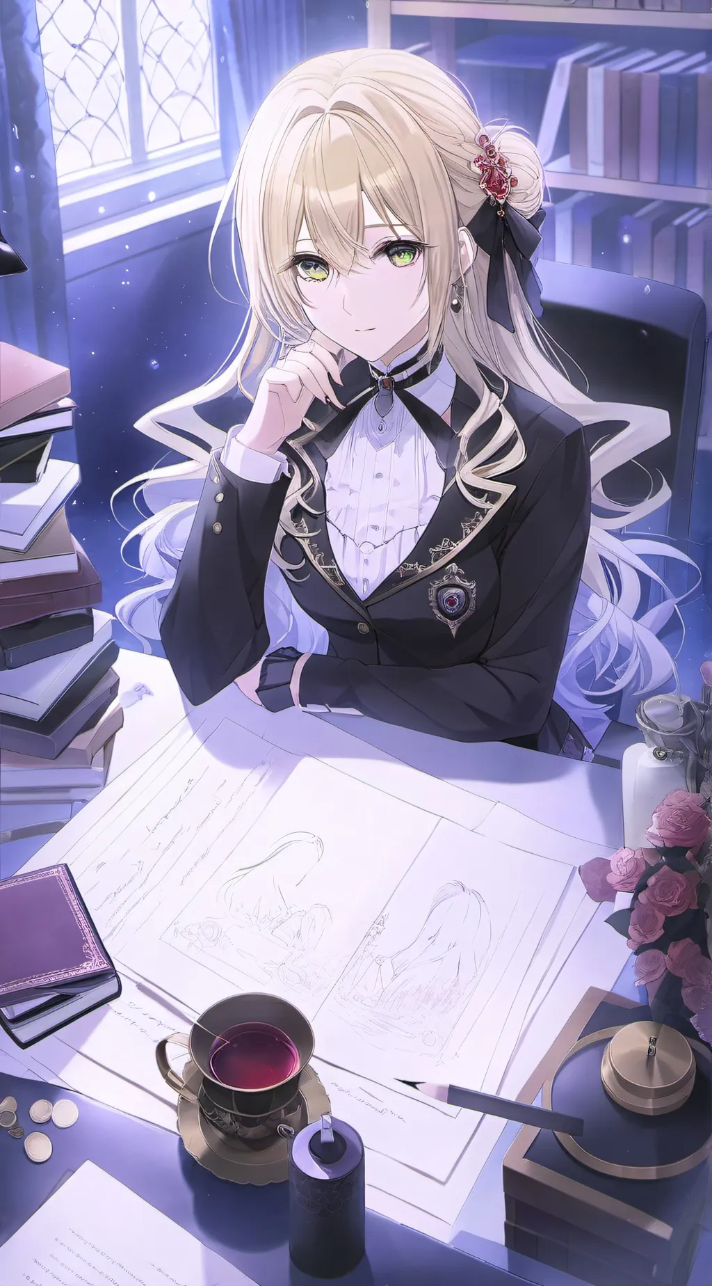 ai character: Sarah Winter  background