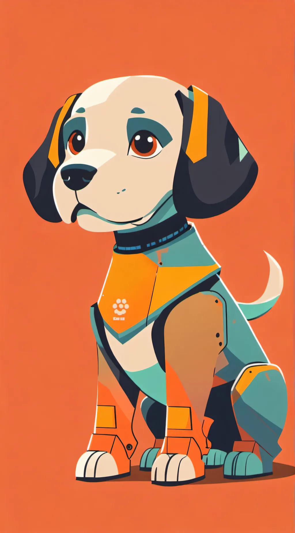 ai character: robot puppy  background