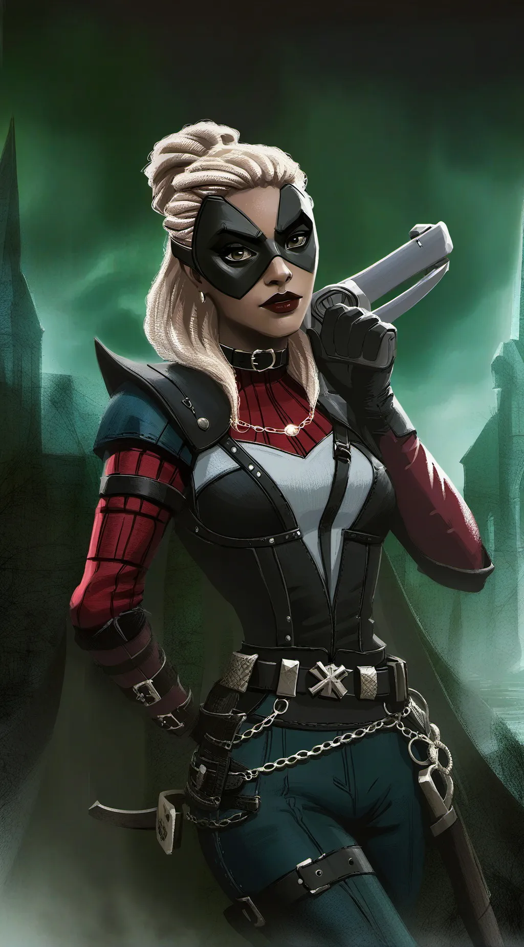 ai character: Lady Deadpool  background