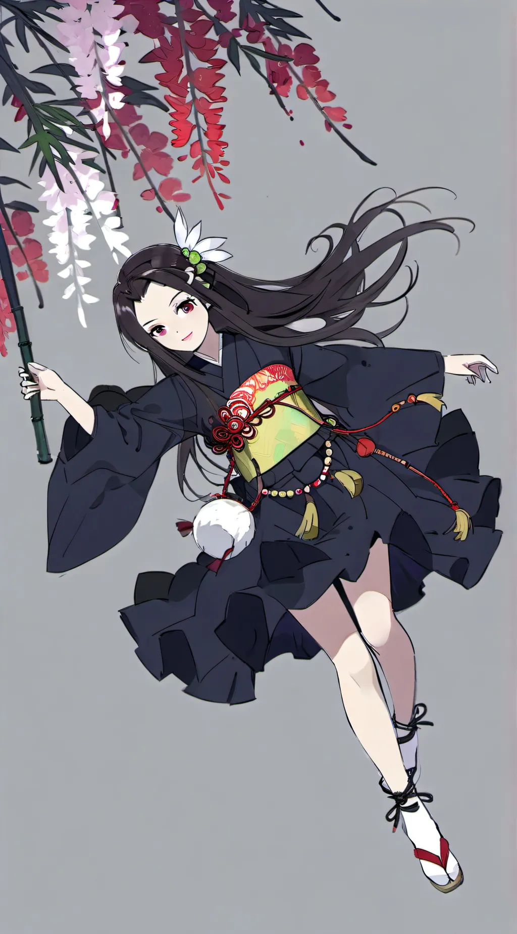 ai character: Nezuko (non demon) background