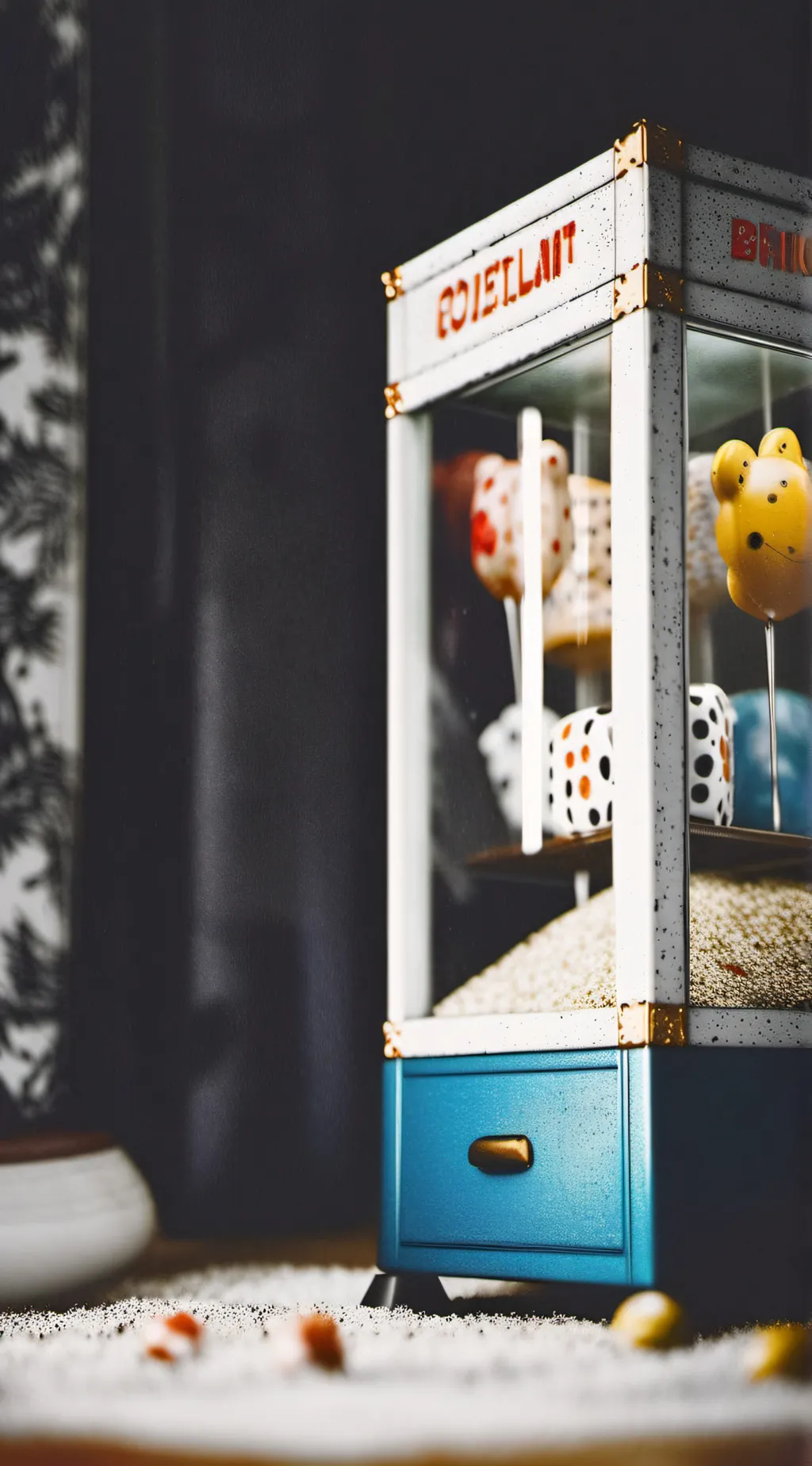 ai character: claw machine  background