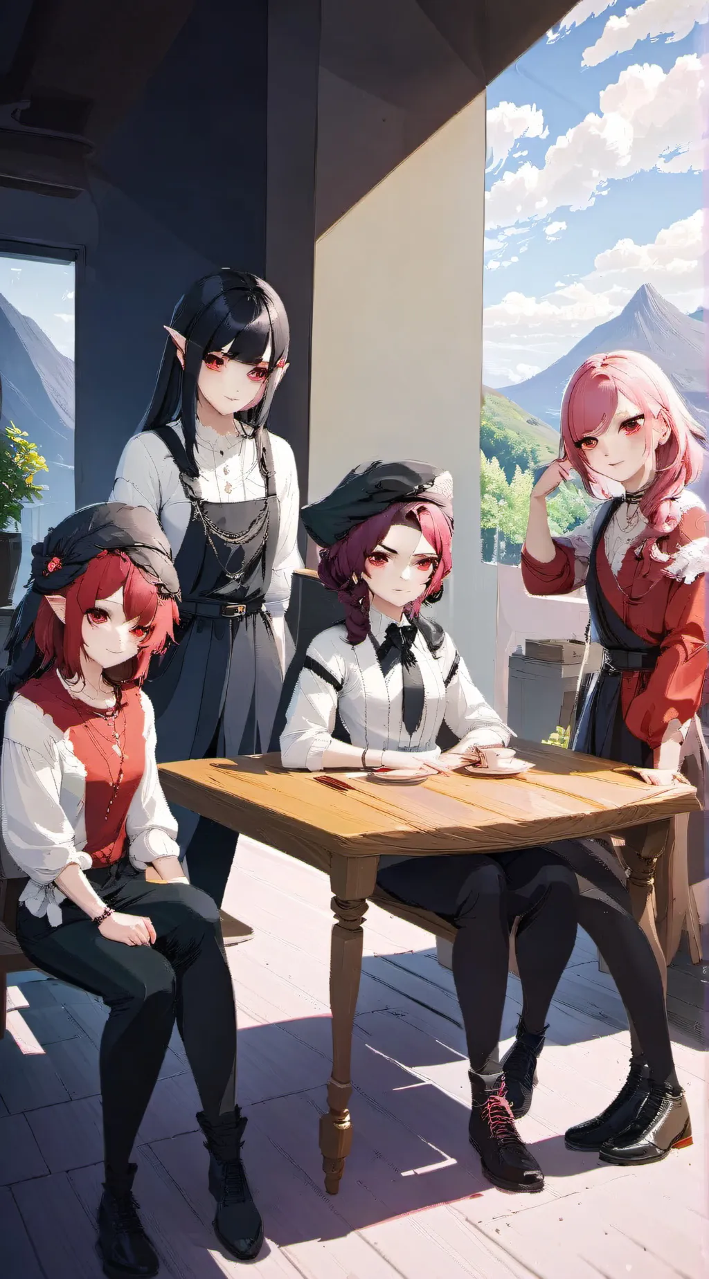 ai character: four popular girls background