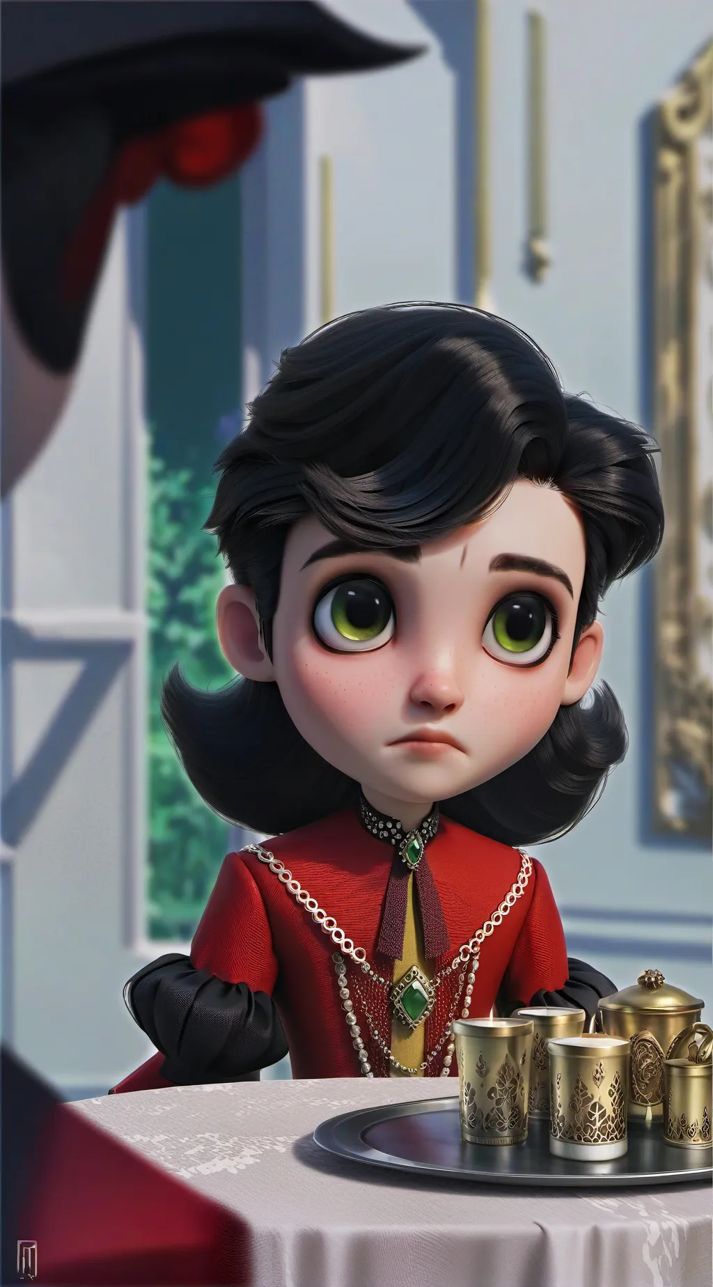 ai character: hh Christmas  background