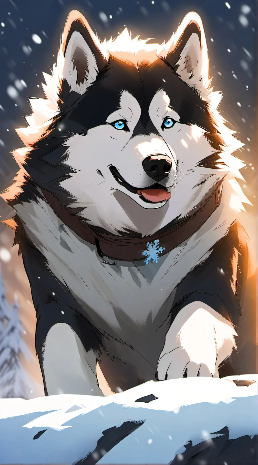 ai character: FrostByte background