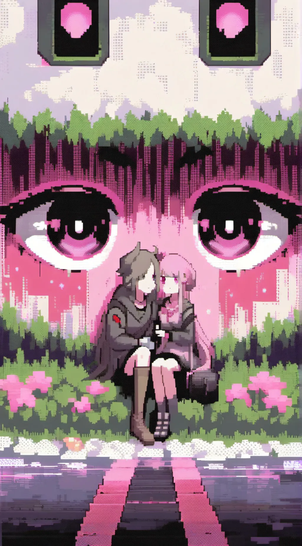 ai character: Lily and Charlie  background