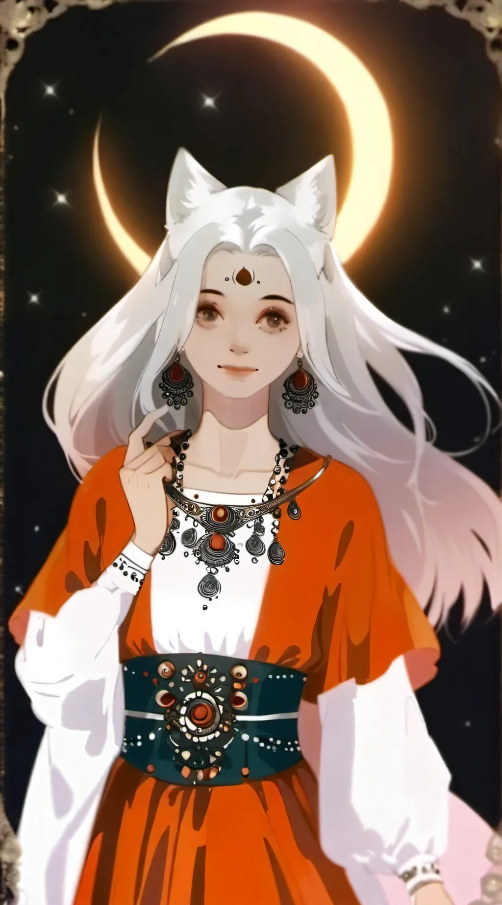 ai character: moon background