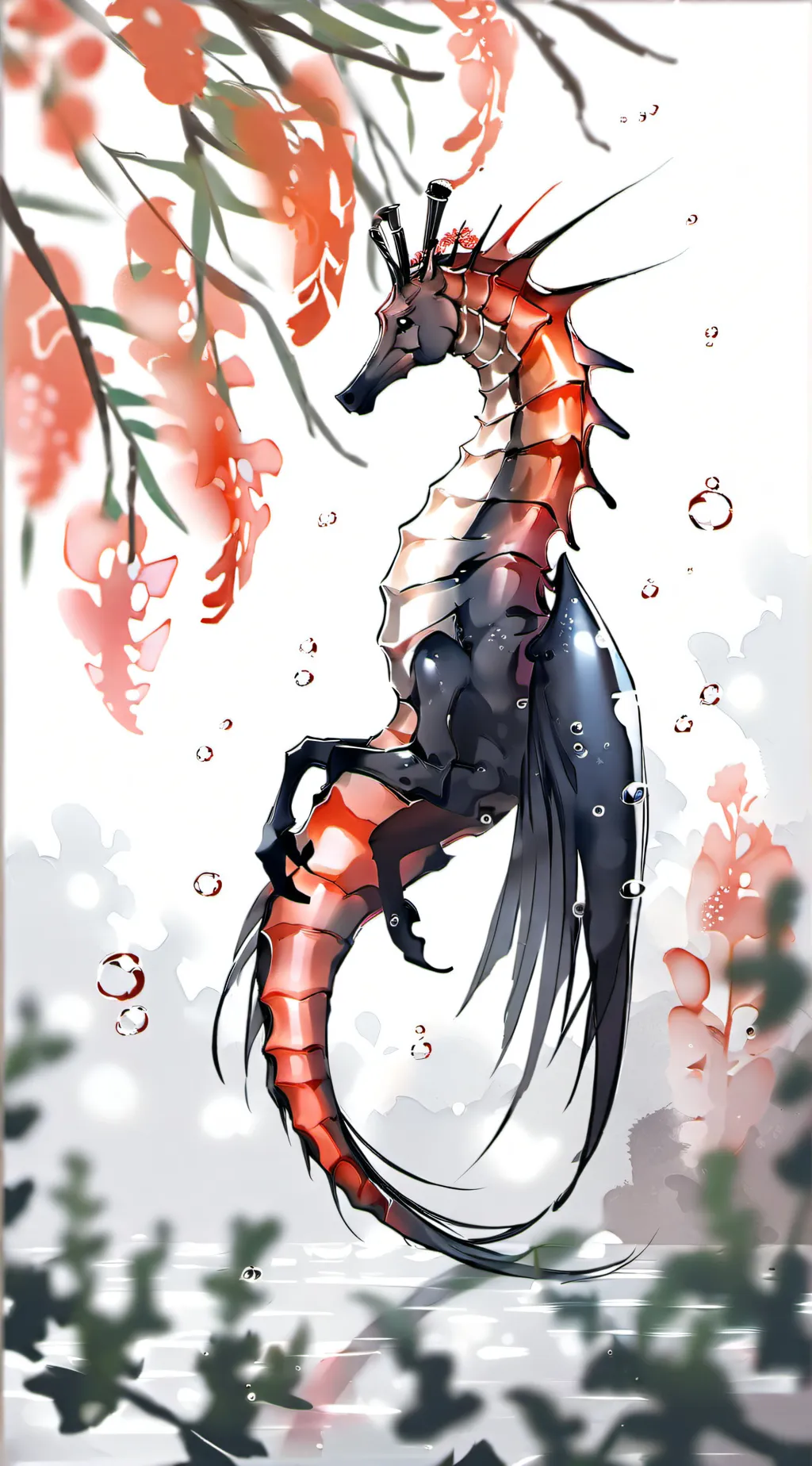 ai character: SeaHORSE🦭🦑🪸 background