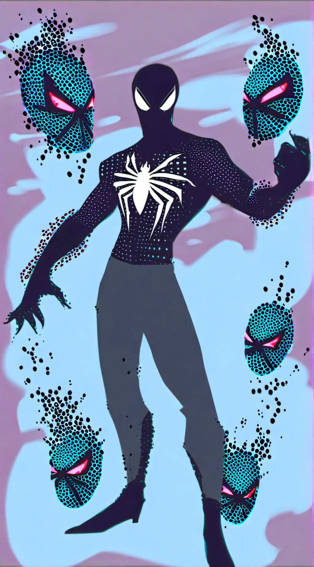 ai character: spiderverse fight. background