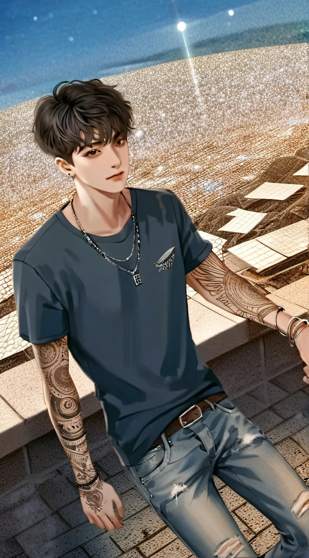 ai character: Miles Lee  background