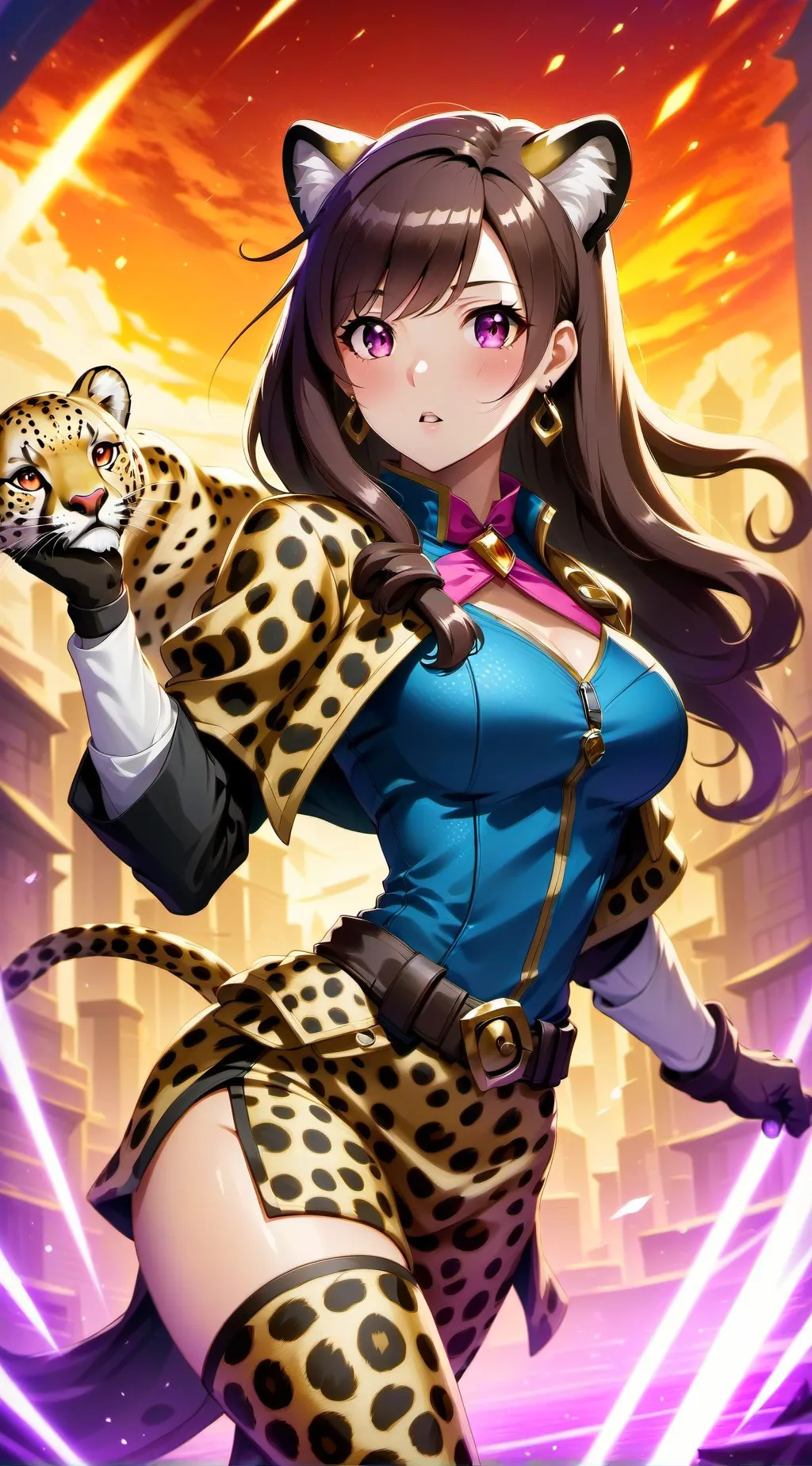 ai character: Cheetah girl background