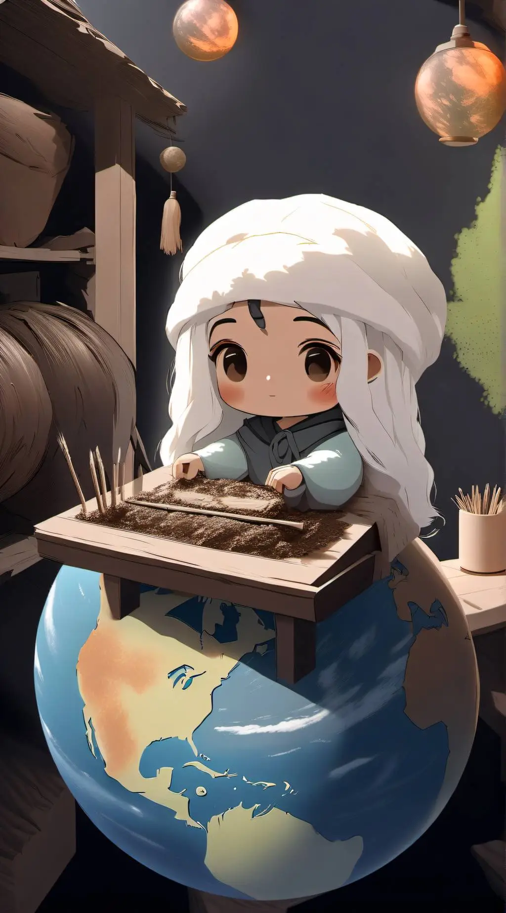 ai character: 🌎 earth 🌎 background