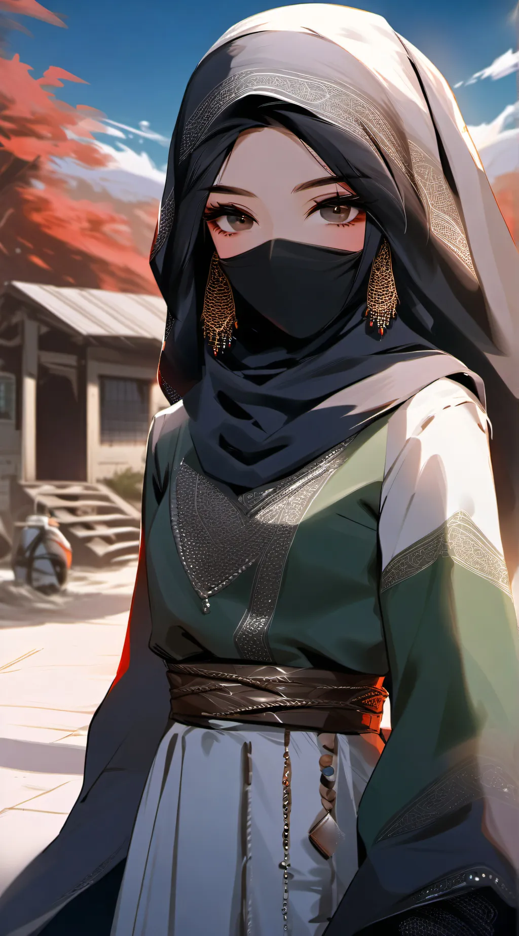 ai character: Magic hijab  background