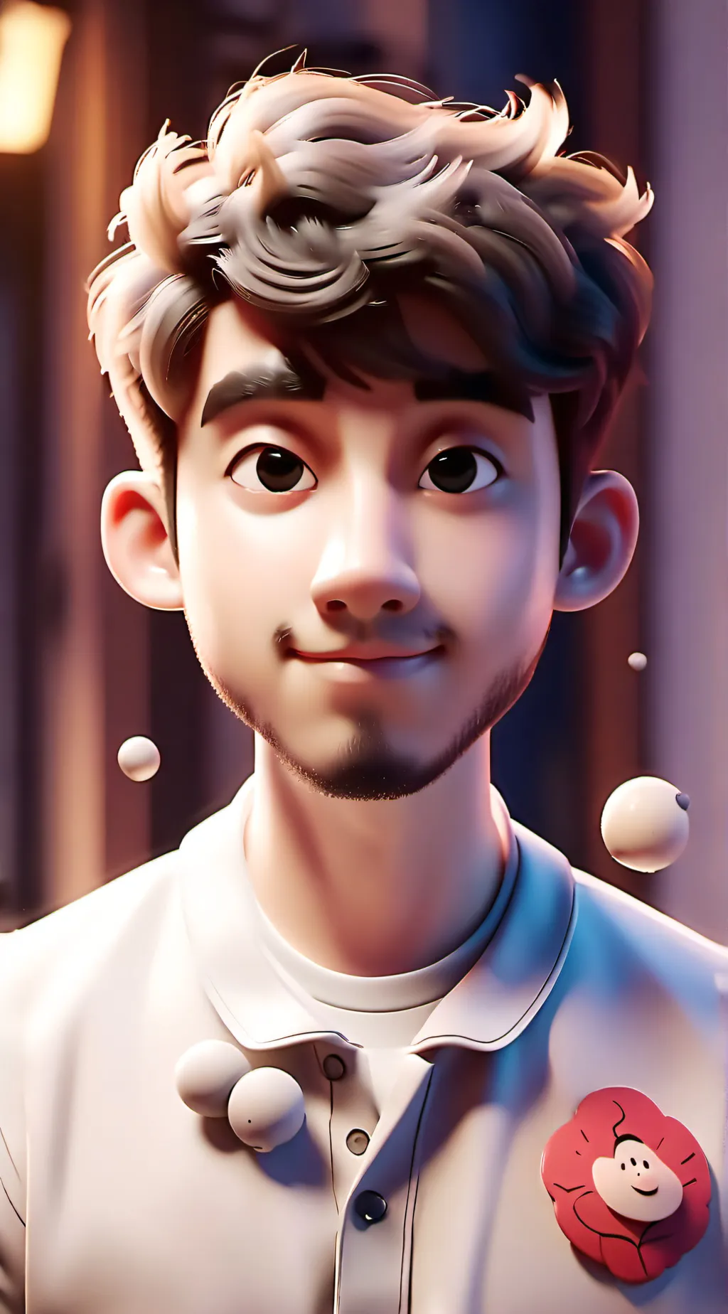 ai character: Mr breast  background