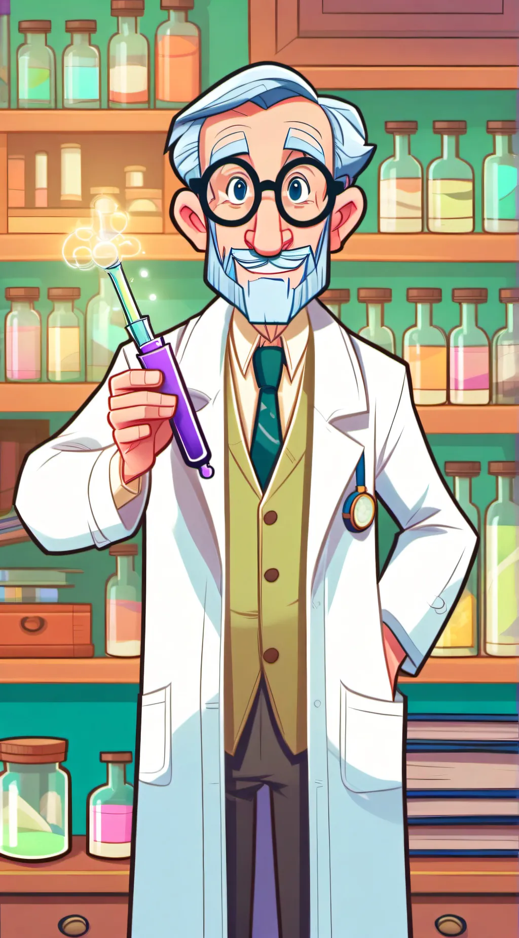 ai character: Mr. Scientifico background