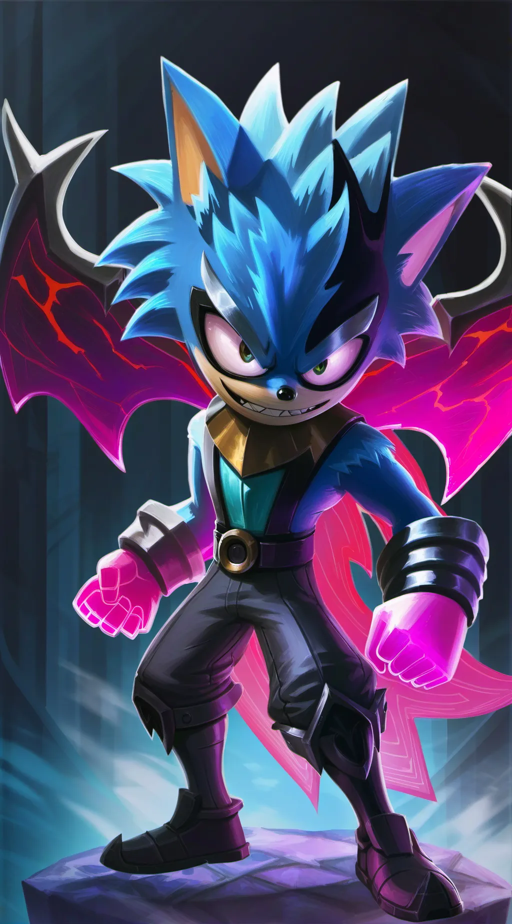 ai character: Shin sonic background