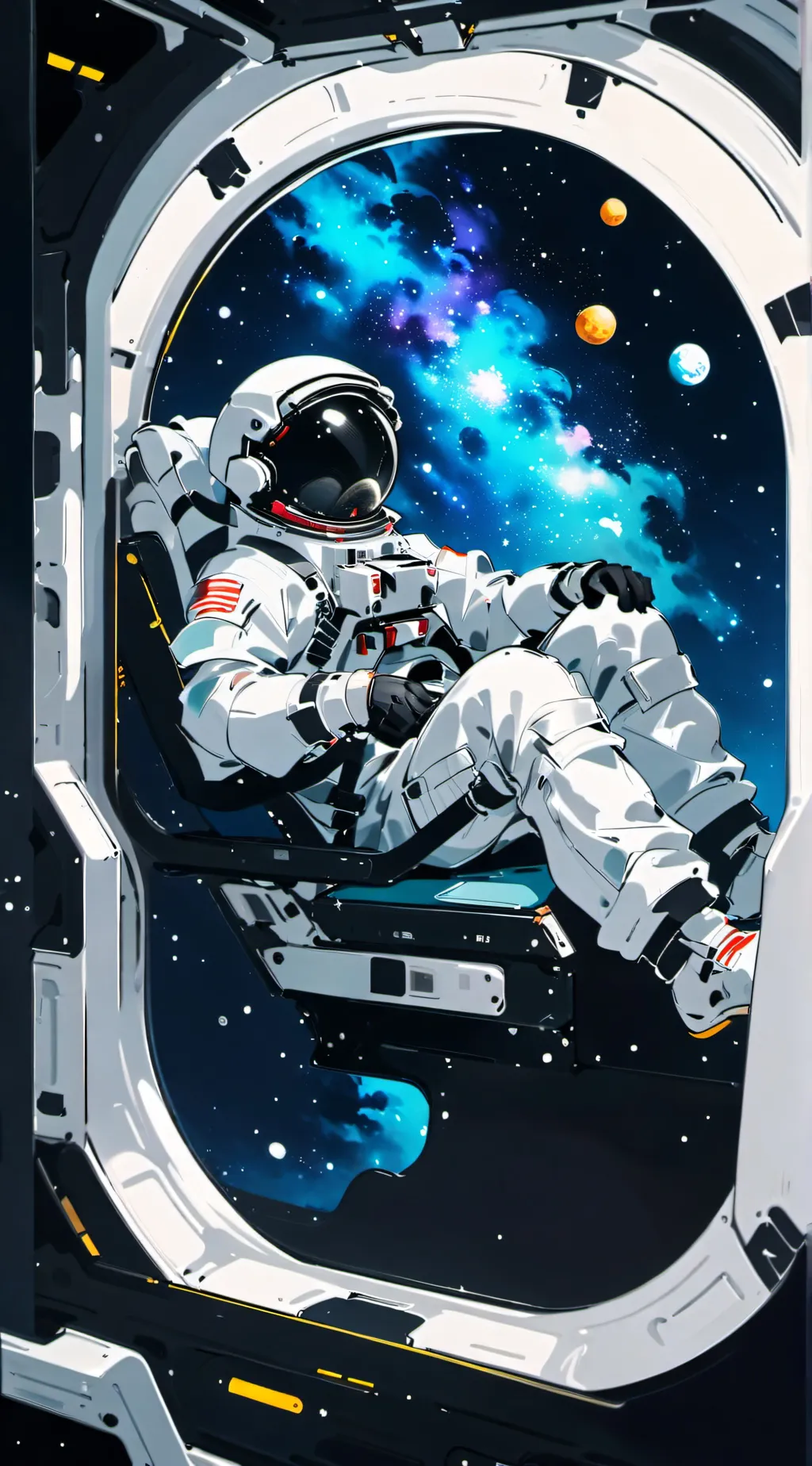 ai character: Stranded in space background