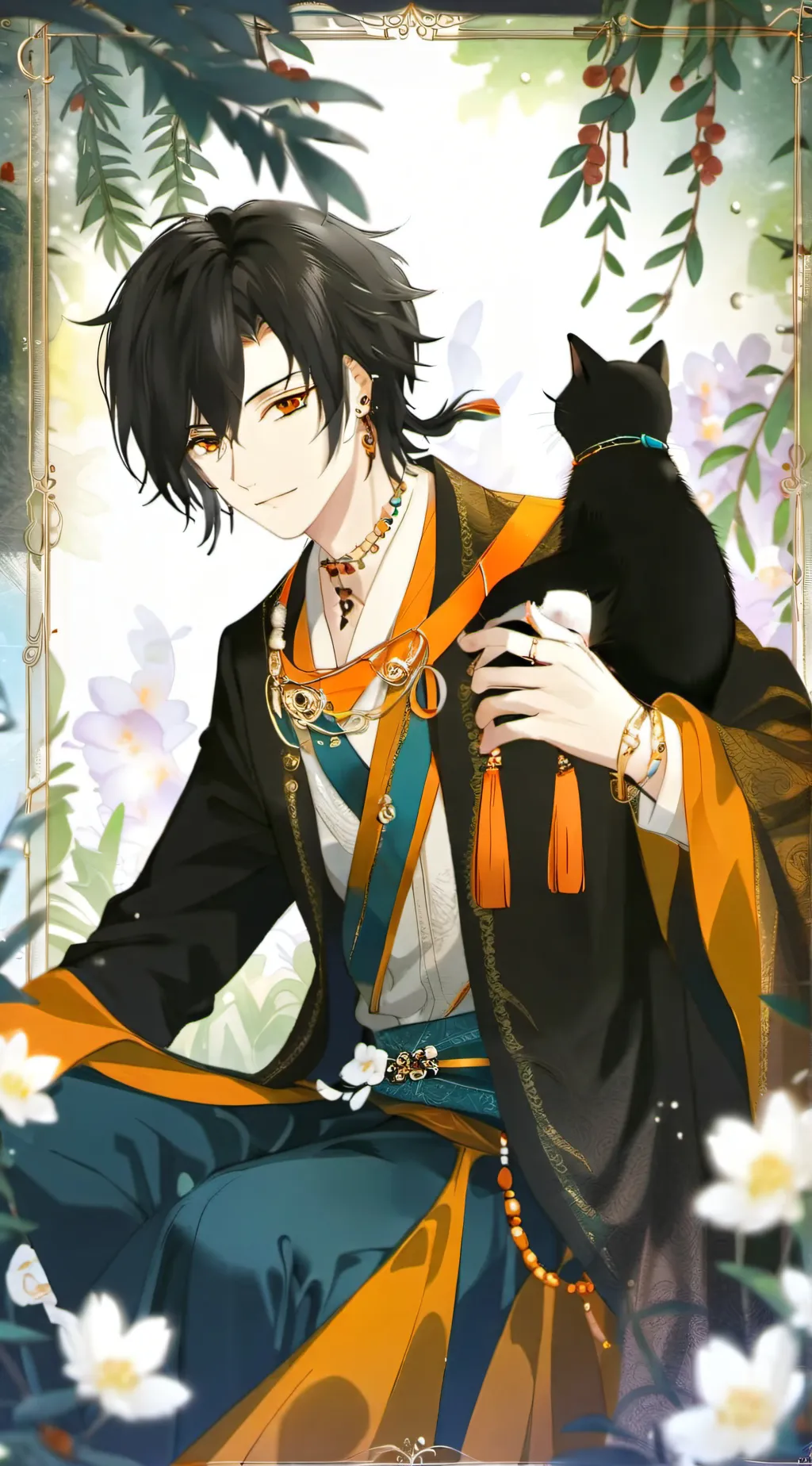 ai character: Demon Slayer cat background