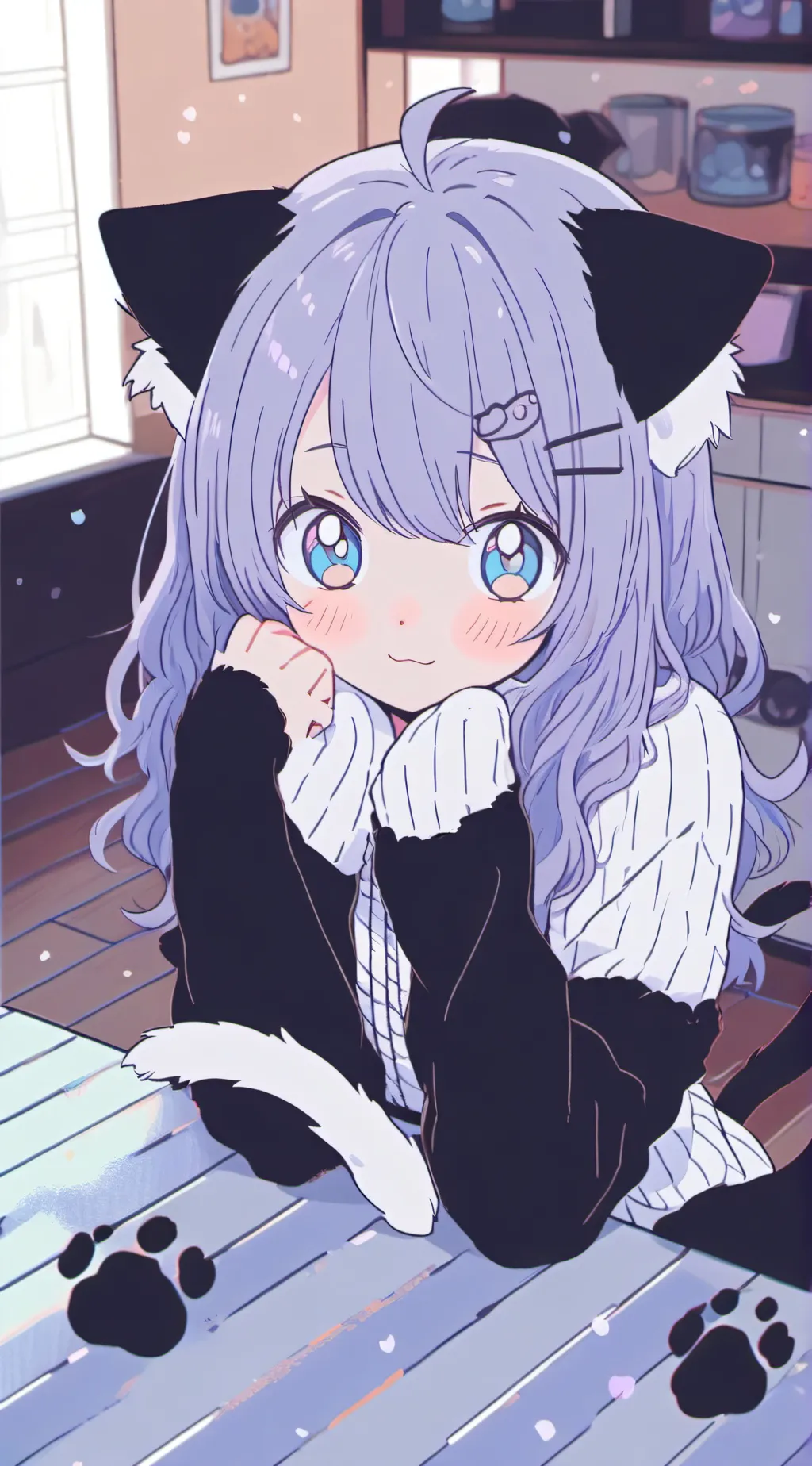 ai character: Pawsome Black & White background