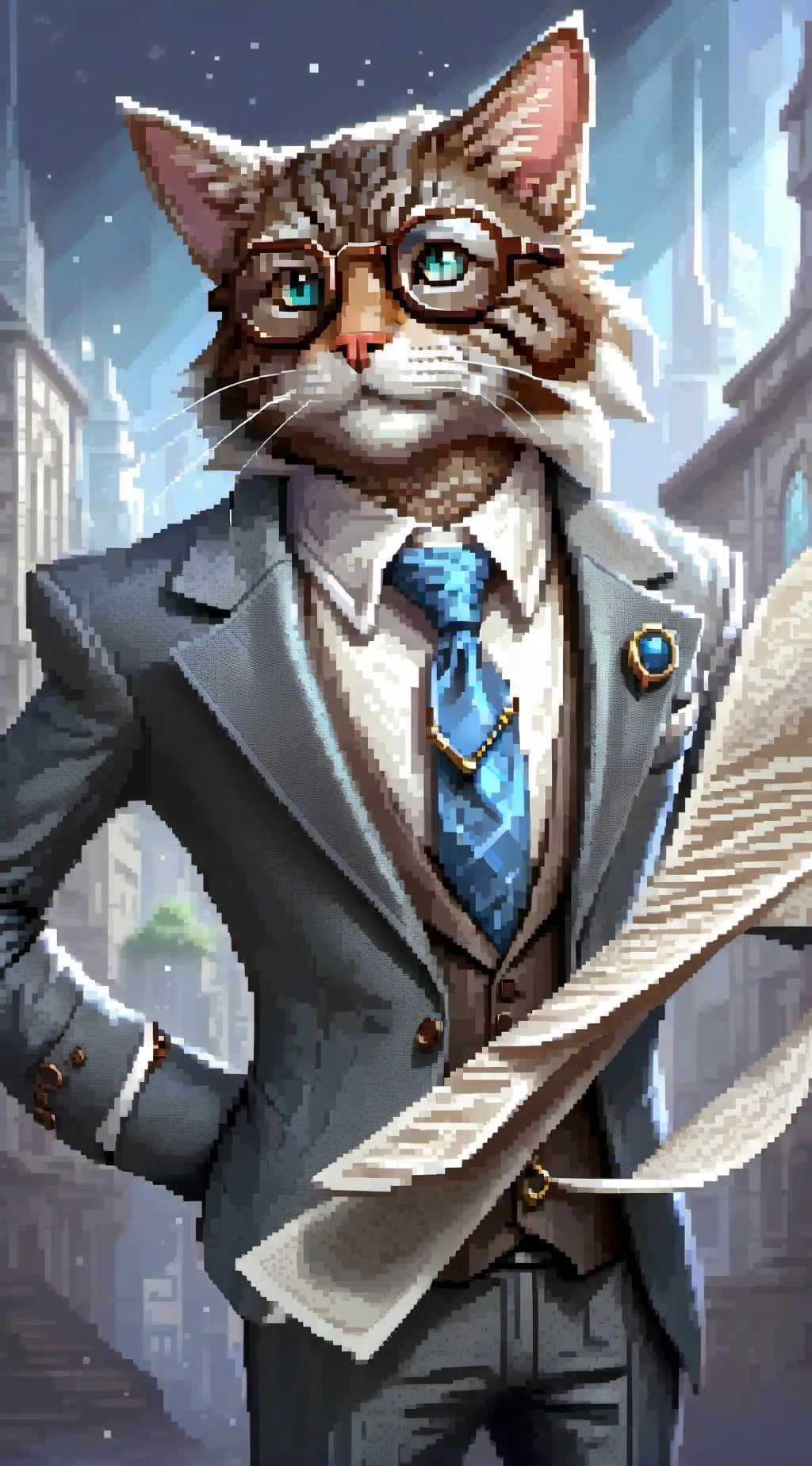ai character: Meow Purringstein background