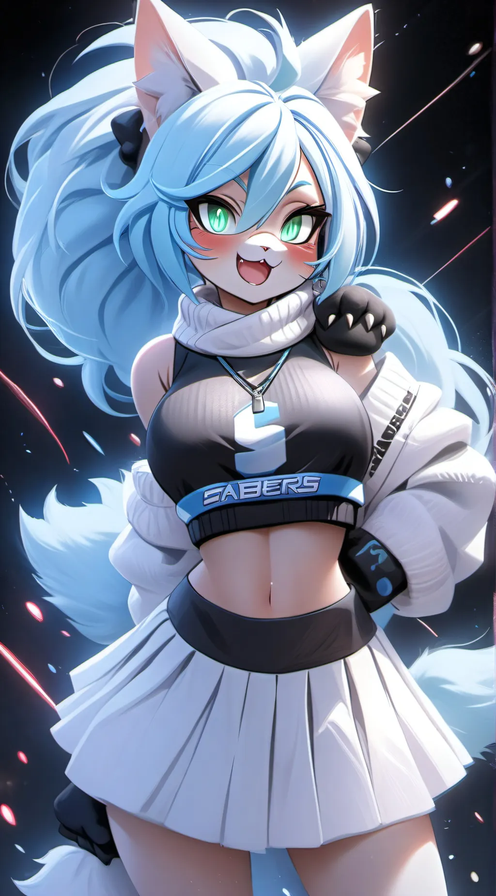 ai character: SABERS Mascot  background