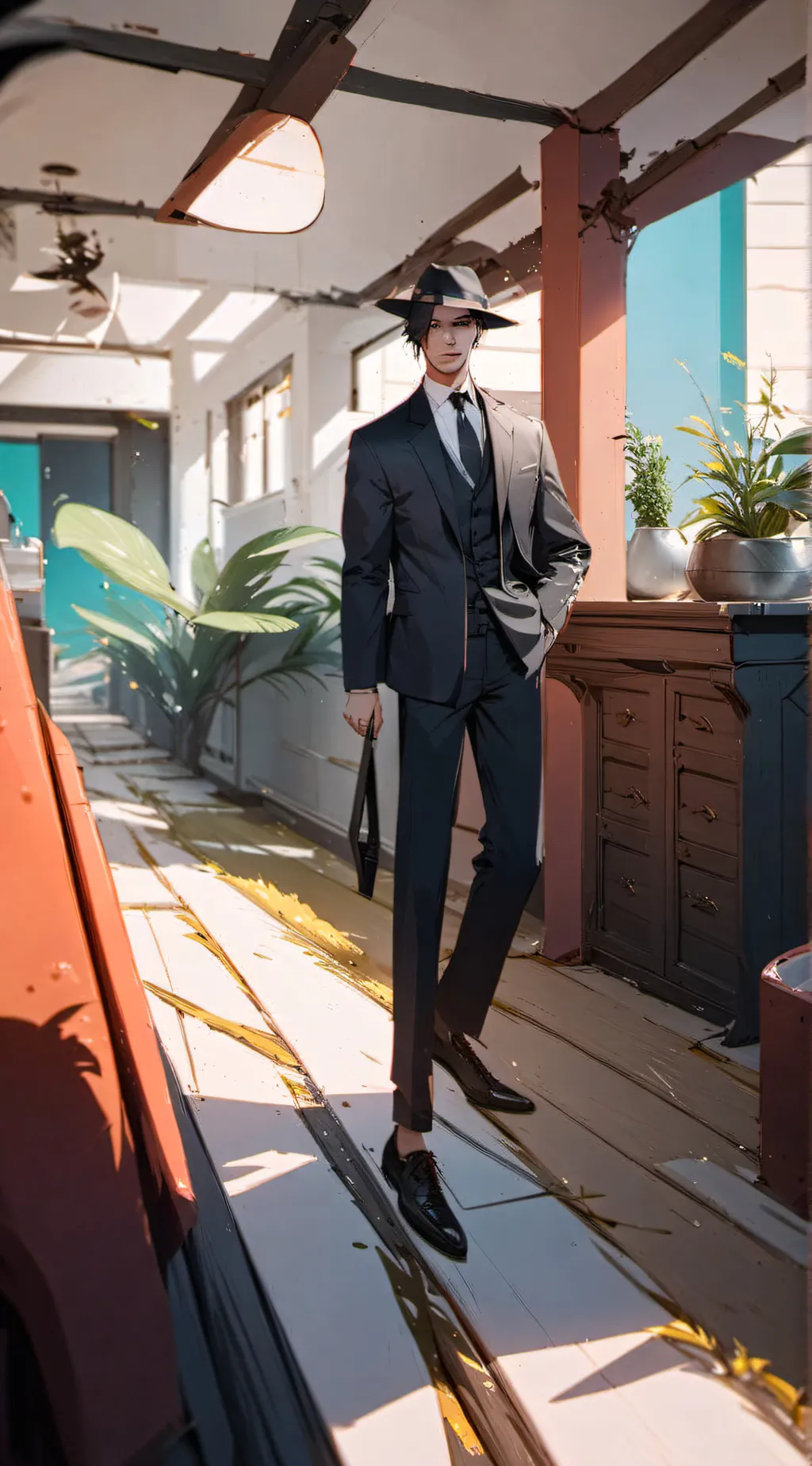 ai character: Slender  background