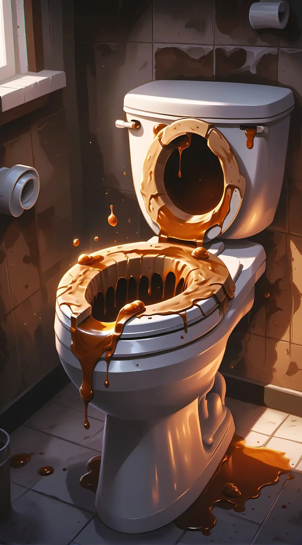 ai character: Crappy toilet  background
